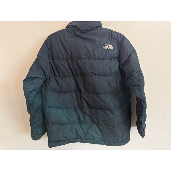 NORTH FACE Nuptse 550 Fill Down Puffer Jacket Blue Gray Boys Medium - Picture 2 of 12